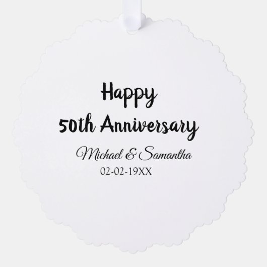 Carte Décorative Joyeux 50e anniversaire ajouter nom du couple date (Recto)
