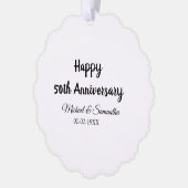 Carte Décorative Joyeux 50e anniversaire ajouter nom du couple date (Gauche)