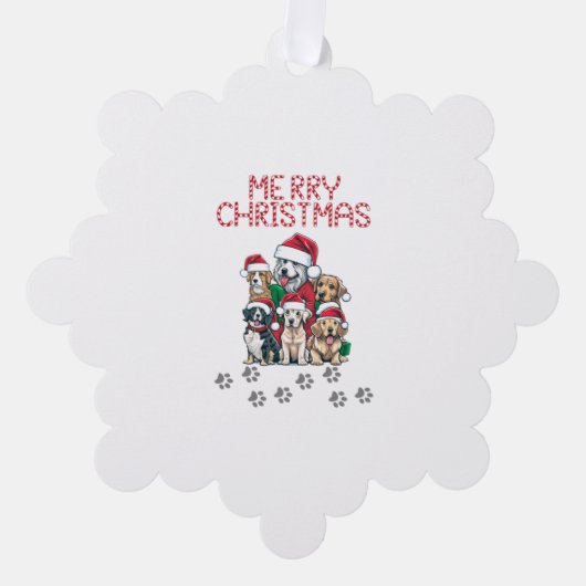 Carte Décorative Joyeux chiens de Noël (Recto)