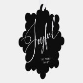 Carte Décorative Joyeux | Élégant Script Noir Noël (Droite)