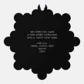 Carte Décorative Joyeux | Élégant Script Noir Noël (Verso)