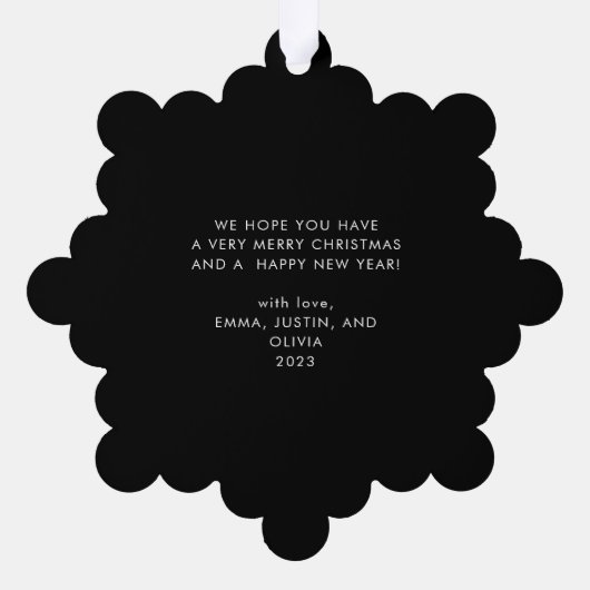 Carte Décorative Joyeux | Élégant Script Noir Noël (Verso)