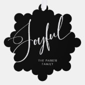Carte Décorative Joyeux | Élégant Script Noir Noël (Recto)