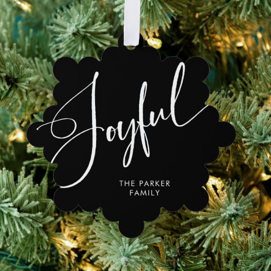 Carte Décorative Joyeux | Élégant Script Noir Noël (Insitu (Arbre))