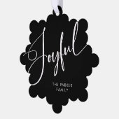 Carte Décorative Joyeux | Élégant Script Noir Noël (Gauche)