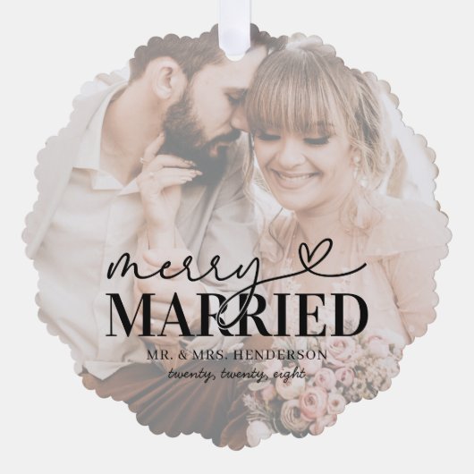 Carte Décorative Joyeux et marié moderne Noël (Recto)