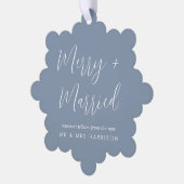 Carte Décorative Joyeux Mariage marié Photo Dusty Bleu Noël (Gauche)