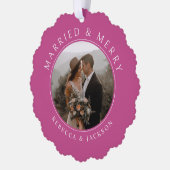 Carte Décorative Joyeux marié Bold Rose Newlyweds Mariage Photo (Gauche)