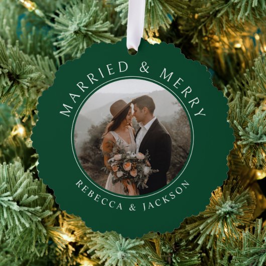 Carte Décorative Joyeux marié Mariage vert photo Noël (Insitu (Arbre))
