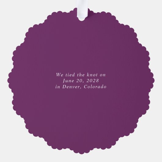 Carte Décorative Joyeux marié violet Mariage photo Noël (Verso)