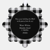 Carte Décorative Joyeux Noël à la mode en noir et blanc (Verso)