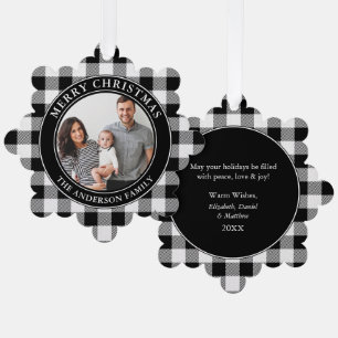 Carte Décorative Joyeux Noël à la mode en noir et blanc