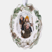 Carte Décorative Joyeux Noël Agritourisme verdure Photo Wreath (Gauche)
