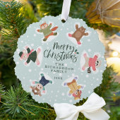Carte Décorative Joyeux Noël Ange des neiges Bois Animaux Photo