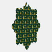 Carte Décorative Joyeux Noël Arbres Vert Or Script Du Nom (Droite)