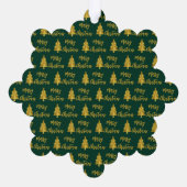 Carte Décorative Joyeux Noël Arbres Vert Or Script Du Nom (Verso)