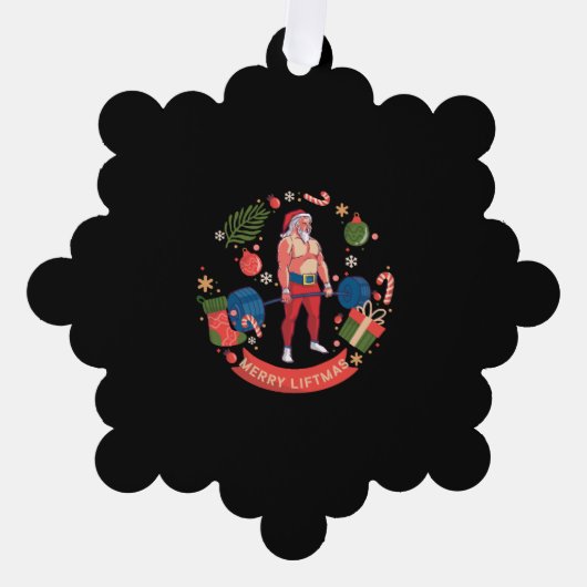 Carte Décorative Joyeux Noël Bodybuilder Gym entraînement (Recto)