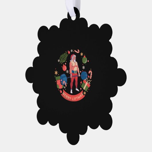 Carte Décorative Joyeux Noël Bodybuilder Gym entraînement (Gauche)