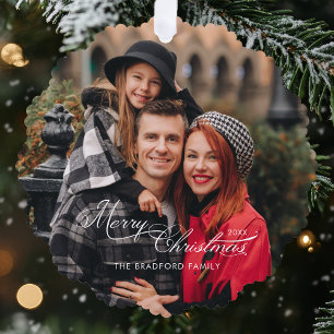 Carte Décorative Joyeux Noël Calligraphie Élégante 1-Photo