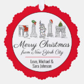 Carte Décorative Joyeux Noël de New York City (Recto)