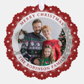 Carte Décorative Joyeux Noël élégant moderne élégant Photo Rouge (Recto)