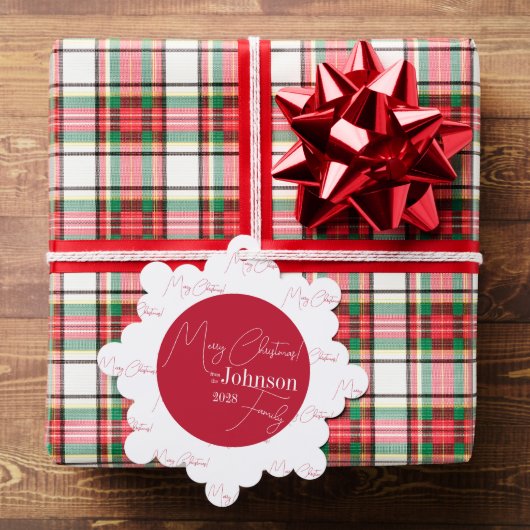 Carte Décorative Joyeux Noël Famille moderne Rouge (Insitu (Cadeau))