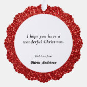 Carte Décorative Joyeux Noël Gnome Avec Parties scintillant Poinset (Verso)