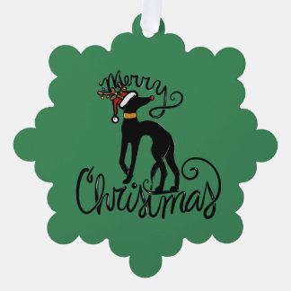 Carte Décorative Joyeux Noël Greyhound Reindeer