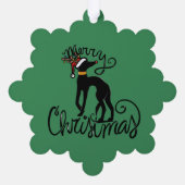 Carte Décorative Joyeux Noël Greyhound Reindeer (Verso)