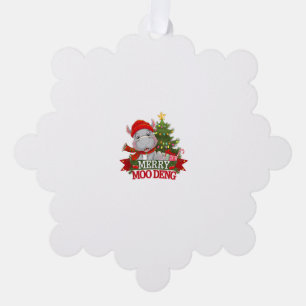 Carte Décorative Joyeux Noël Moo Deng Noël Baby Hippo Sant