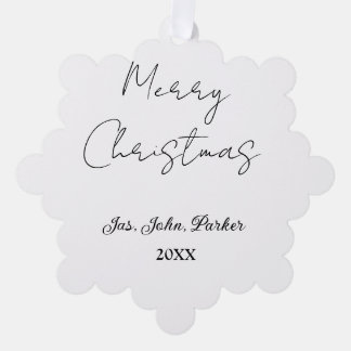 CARTE DÉCORATIVE JOYEUX NOËL NOM ANNÉE 20XX SIMPLE MINIMALISTE