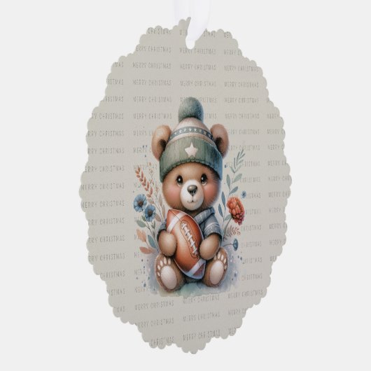 Carte Décorative Joyeux Noël Ours personnalisé avec photo (Droite)