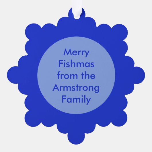 Carte Décorative Joyeux Noël Pêche Penguin Custom (Verso)