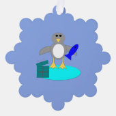 Carte Décorative Joyeux Noël Pêche Penguin Custom (Recto)