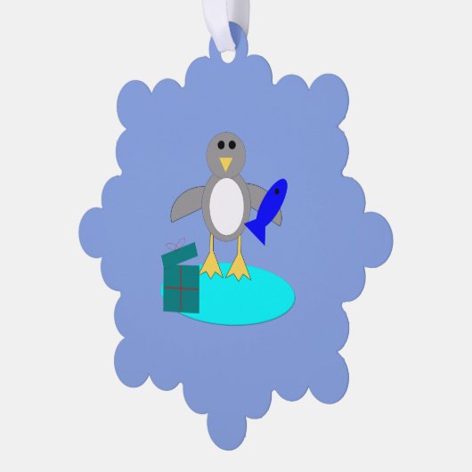 Carte Décorative Joyeux Noël Pêche Penguin Custom (Gauche)