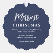 Carte Décorative Joyeux Noël Photo Blue Holiday (Recto)