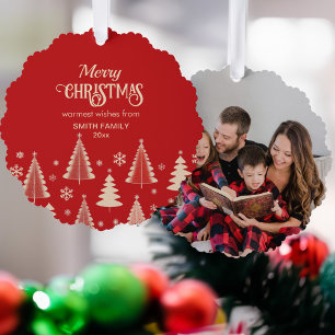 Carte Décorative Joyeux Noël, photo du beige rouge du milieu du siè