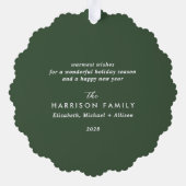 Carte Décorative Joyeux Noël Photo Green Holiday (Verso)