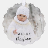 Carte Décorative Joyeux Noël Photo Green Holiday (Recto)