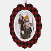 Carte Décorative Joyeux Noël Rouge Buffle Chèque photo (Gauche)