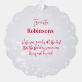 Carte Décorative Joyeux Noël Rouge Buffle Noir Plaid Snowman (Verso)