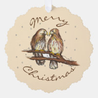 Joyeux Noël Rouge Buse à voile Inséparable Neige