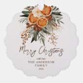 Carte Décorative Joyeux Noël rustique photo botanique d'hiver (Recto)