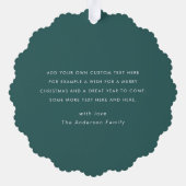 Carte Décorative Joyeux Noël simple élégant photo pin vert (Verso)