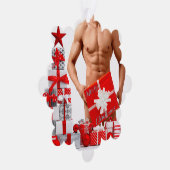 Carte Décorative Joyeux Noël SlipperyJoe cadeau blanc rouge argent (Droite)