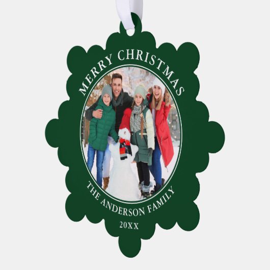 Carte Décorative Joyeux Noël vert moderne Photo (Gauche)