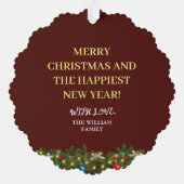 Carte Décorative Joyeux or de Noël pour papa (Verso)