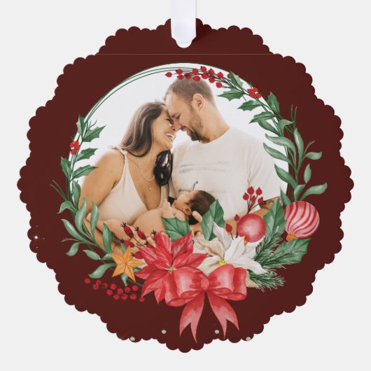 Carte Décorative Joyeux or de Noël pour papa (Recto)