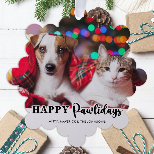 Carte Décorative Joyeux Pawlidays Moderne Personnalisé Animaux de c