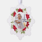 Carte Décorative Joyeux premier Noël Rouge Poinsettia Wreath (Gauche)